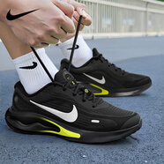 耐克（NIKE）男鞋復古跑鞋2025新款秋冬時(shí)尚潮流運動(dòng)鞋舒適耐磨輕便復古跑步鞋 黑-明黃-008 41