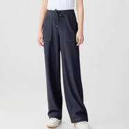 AMASS哥弟女裝正品2025春夏新款專(zhuān)柜百搭高腰明線(xiàn)闊腿牛仔褲1100492 深藍色 均碼 XL