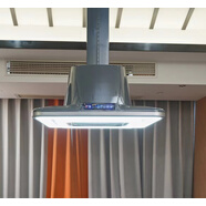 公牛茶樓室新中式吸煙燈麻將桌抽煙機棋牌室空氣凈化器燈升降風(fēng)扇吊燈 地球夢(mèng)直排觸屏款帶初濾網(wǎng)槍灰色