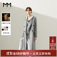 麥檬【麥檬1680人生大衣】MM爆款版型冬黑灰羊毛絨毛呢大衣外套女 珍珠灰5EB970933 L （115-125斤）