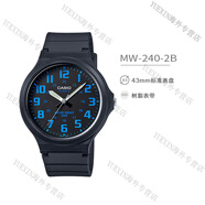 卡西歐（CASIO）手表ins風(fēng)喬妹網(wǎng)紅小黑表男女學(xué)生手表情侶款MQ24-7B MW-240-2B 指針帶夜光
