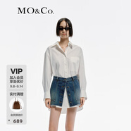 MO&Co.【UPF40+防曬服】春秋襯衫連衣裙高腰牛仔短裙兩件套 本白色 XS