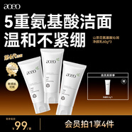 AOEO氨基酸山茶花洗面奶女旅游出游煥新潔面乳男控油保濕護膚品100g 洗面奶60g*3