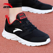 安踏（ANTA）男鞋晴空跑步鞋運動(dòng)鞋男鞋秋冬季皮面防潑 【網(wǎng)面】黑/大學(xué)紅/安踏白-2 44