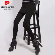 皮爾卡丹（pierre cardin）假兩件打底褲女秋冬外穿裙褲一體加絨加厚保暖小腳褲包臀緊身褲 黑色 XL