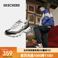 斯凱奇（Skechers）男鞋拼接厚底老爹鞋情侶鞋休閑運(yùn)動(dòng)熊貓鞋237153 黑色/灰色/BKGY 40