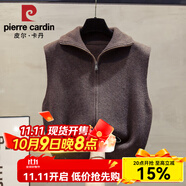 皮爾卡丹（pierre cardin）高領(lǐng)拉鏈針織開(kāi)衫馬甲背心女2025春秋新款寬松外穿馬夾毛衣坎肩潮 2024咖色2025 S