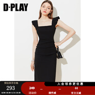 DPLAY2025夏季新款黑色連衣裙女修身吊帶裙長(cháng)裙赫本小黑裙包臀裙 經(jīng)典黑 L