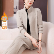 勵瀚品牌加絨運動(dòng)套裝女冬季2025新款洋氣減齡穿搭女士加厚運動(dòng)服套裝 9085【燕麥】 2XL 【建議120-135斤】