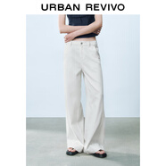 UR【明星同款】2025春季新款女裝簡(jiǎn)約闊腿休閑長(cháng)褲UYY850087 本白 27