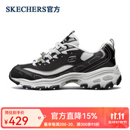 SKECHERS斯凱奇十周年鉆石紀(jì)念版熊貓鞋緩震運(yùn)動(dòng)休閑鞋 增高透氣老爹鞋女 12241/BKW 鉆石款-黑色/白色 36