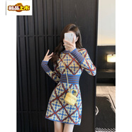 初徑針織連衣裙秋冬2025新款女收腰顯瘦氣質(zhì)打底內(nèi)搭冬季加厚毛衣裙子 圖片色 M 95-110斤