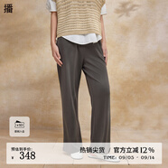 播高腰直筒褲女商場同款2024夏休閑寬松慵懶顯瘦山本褲BDR2KD1023 G20象灰 XL