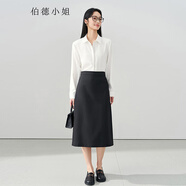 伯德小姐面試半身裙女職業(yè)公務工裝半裙正裝包臀長裙a字黑色裙子