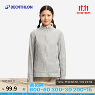迪卡儂（DECATHLON）保暖戶外抓絨衣外套男女運(yùn)動寬松秋搖粒絨外套沖鋒衣內(nèi)膽 女款-全拉鏈-淺灰色 S