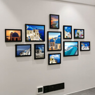 地中?？蛷d照片墻裝飾相框掛墻創(chuàng)意臥室白墻掛件相片框組合相冊 黑色 7寸3個/5寸8個組合+畫芯地中海