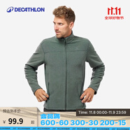 迪卡儂（DECATHLON）保暖戶外抓絨衣外套男女運(yùn)動寬松秋搖粒絨外套沖鋒衣內(nèi)膽 男款-全拉鏈-墨綠色 L