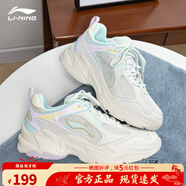 李寧運(yùn)動鞋女鞋秋季新款2025網(wǎng)面女生軟底減震增高休閑鞋跑步鞋子女 珍珠白/冰粉色/水波綠 36
