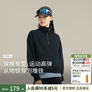 蕉下蕉下衛衣CT16523女秋冬半拉鏈套頭新款 加絨外套短款運動(dòng)立領(lǐng)上衣 漫暮黑【抓絨款】 M