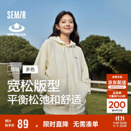 森馬梅花系列外套女寬松插肩袖刺繡春秋休閑連帽夾克109524108001