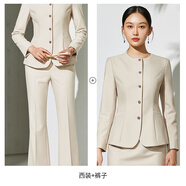 漣影高端西裝套裝女正式場(chǎng)合職業(yè)裝西服正裝酒店前臺售樓部工作服 西裝+微喇褲 M