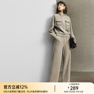 顏域簡約寬松闊腿褲2025新款冬季女休閑褲氣質(zhì)通勤顯瘦直筒長褲子 淺咖 M/38