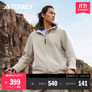 adidas戶外運動舒適連帽軟殼衣男裝秋冬阿迪達(dá)斯官方TERREX 淺卡其/淺灰   4XL