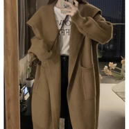 吻璦（wenai）毛衣女2025年秋冬裝新款針織衫秋冬大碼女裝加厚大毛衣外套中長(cháng)款 圖片色 M 85-95斤