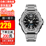 卡西歐手表STANDARD系列十年電力運動(dòng)手表多功能雙顯石英手表黑金日韓表 MWA-100HD-1A