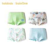 巴拉巴拉童裝男童內褲平角兒童四角短褲不夾PP抗菌四條裝親膚舒適