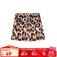 準(zhǔn)者速干短褲四分褲男士籃球跑步健身印花短褲學(xué)生休閑透氣運(yùn)動(dòng)褲子 金豹紋 L (180)