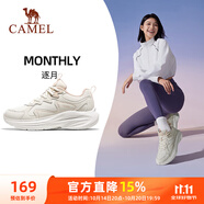 駱駝（CAMEL）緩震運(yùn)動(dòng)女鞋輕量回彈體測(cè)跑步鞋子 K25C30L4028 象牙白/殼粉 38