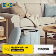 宜家（IKEA）ATERLOGA奧特洛佳矮凳儲(chǔ)物凳進(jìn)門凳入戶換鞋凳軟包坐墊凳 矮凳帶儲(chǔ)物/許蘭達(dá) 淺藍(lán)色
