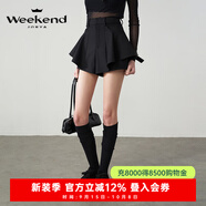 卓雅周末（JORYA weekend）25夏季新款高腰百搭A(yù)字個性荷葉邊褶拼接短裙褲R220802A 黑色 M