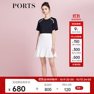 PORTS寶姿商場(chǎng)同款春夏新款簡(jiǎn)約通勤純棉短袖T恤女SD8N012WCC027 黑色 L