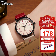 迪士尼（Disney）手表女學(xué)生個性復(fù)古撞色帆布帶石英表高顏值女孩初高中生防水手表