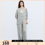 三彩【醋酸】2025秋季新款休閑褲收腰長(zhǎng)褲直筒褲 灰色 M 160/66A