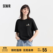 森馬[涼感T]觀園吉聯(lián)名短袖T恤女抗菌寬松熊貓夏裝潮109324100013