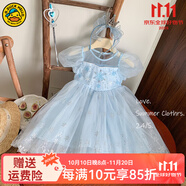G.DUCKKIDS童裝女童連衣裙夏季2024新款兒童愛(ài)莎公主裙甜美風(fēng)女小童生日禮服 愛(ài)莎公主aekmcog 100 適合90-100cm年齡3-4歲