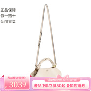 GANNIBOU女士再生皮革金屬徽標(biāo)六邊形單肩包/手提包 淺灰