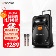 山水（SANSUI）戶外k歌專用拉桿音響廣場(chǎng)舞智能音箱專業(yè)設(shè)備移動(dòng)便攜式藍(lán)牙播放器MK15-15電木吉他民謠樂器音箱