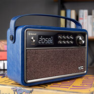 朗技D29木質(zhì)藍牙音箱復古插卡收音機定時(shí)開(kāi)關(guān)音樂(lè )鬧鐘雙喇叭充電 尊貴藍 套餐二