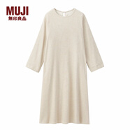 無(wú)印良品 MUJI 女式 棉法蘭絨 套頭連衣裙 淡黃色 M