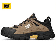 卡特新款男鞋徒步戶(hù)外登山真皮休閑鞋運動(dòng)鞋防滑耐磨旅游工裝跑步 卡其色 44 皮鞋尺碼