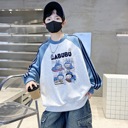 璇醇山東即墨兒童衛衣男童秋季純棉裝秋裝新款春秋款中大童帥氣男孩 藍色 120 cm