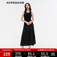 紅袖商場(chǎng)同款高級(jí)感連衣裙夏季2024新款女裝異材質(zhì)拼接收腰顯瘦背心裙 黑050 M