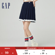 GAP女裝春季運(yùn)動(dòng)針織不對(duì)稱迷你百褶短裙活力半裙876133 海軍藍(lán) 160/62A(S)亞洲尺碼