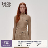 Teenie Weenie小熊女裝簡約風(fēng)冬澳洲美麗諾羊毛亨利領(lǐng)打底針織毛衣 淺卡其色 S 160