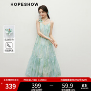 紅袖度假風(fēng)雪紡連衣裙2025夏季新款女裝【薄荷夏日】提花V領(lǐng)吊帶裙 莫奈花園6A5 XL