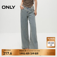 ONLY秋季時(shí)尚復(fù)古寬松高腰闊腿褲牛仔褲女|124132063 J32 210洗水牛仔藍(lán) XL (175) 76A